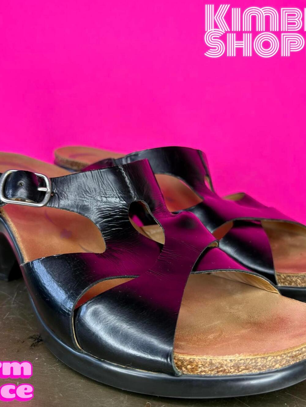 Dansko Kai Black Leather Open Toe Strappy Cutout Slip-On Sandal EU 41 US 10.5-11